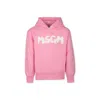 Msgm Pink Sweatshirt For Girl With White Logo In Rosa