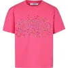 MSGM PINK T-SHIRT FOR GIRL WITH LOGO