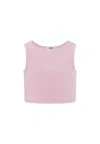 Msgm Pink Top For Girl With Logo In Pink