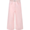 MSGM PINK TROUSERS FOR GIRL WITH LOGO