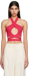Msgm Top Incrociato In 14 Fuchsia