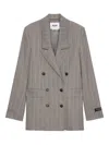 Msgm Pinstripe Double-breasted Jacket In Gray