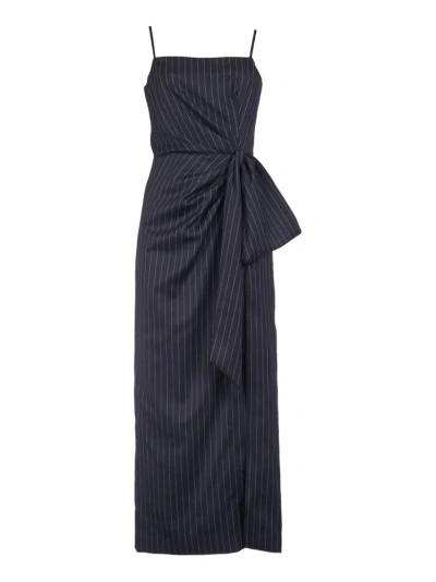 Msgm Pinstripe Knotted In Blue