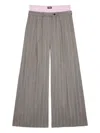 Msgm Pinstripe-pattern Layered Trousers In Gray