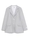 Msgm Pinstriped Blazer In Grey
