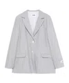Msgm Pinstriped Blazer In White