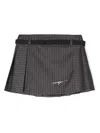 Msgm Pinstriped Lurex Mini Skirt In Grey