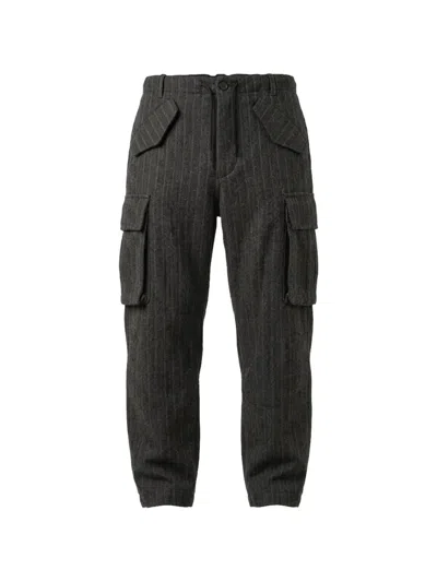 Msgm Kids' Pinstripe-pattern Cargo Pants In Grey