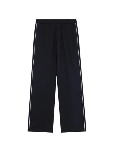 Msgm Piping-detail Elasticated-waistband Trousers In Black