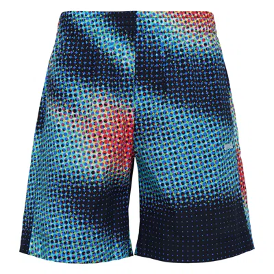 Msgm Pixel Printed Shorts In Multi