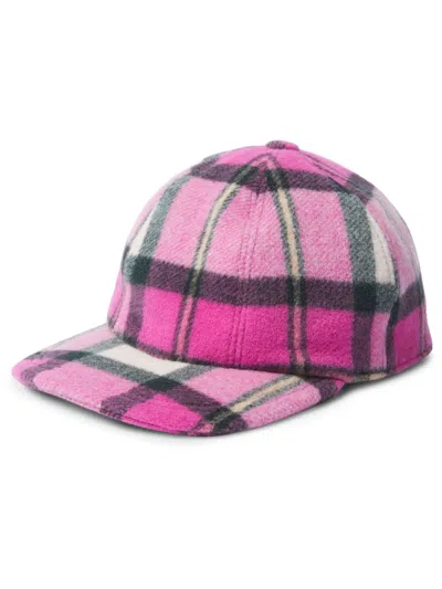 Msgm Plaid Baseball Cap In Pink