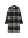 Msgm Plaid Coat In Black