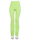 Msgm Check-pattern Flared Trousers In Green