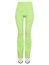 Msgm Check-pattern Flared Trousers In Green