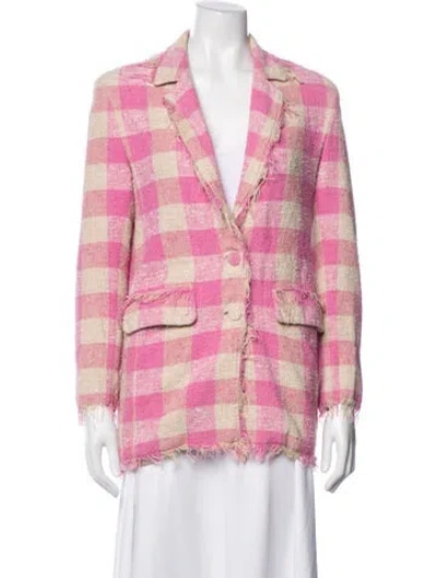 Pre-owned Msgm Plaid Print Blazer In Pink