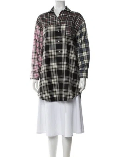 Pre-owned Msgm Plaid Print Long Sleeve Button-up Top In Multi