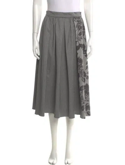 Pre-owned Msgm Plaid Print Midi Length Skirt In Black