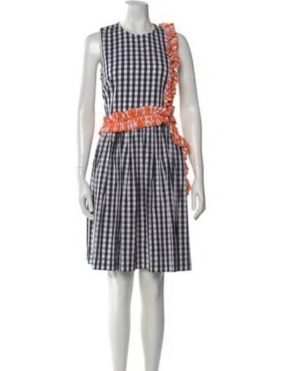 Pre-owned Msgm Plaid Print Mini Dress In Black