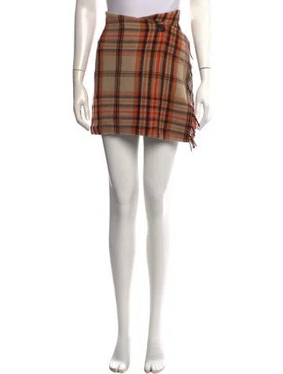 Pre-owned Msgm Plaid Print Mini Skirt