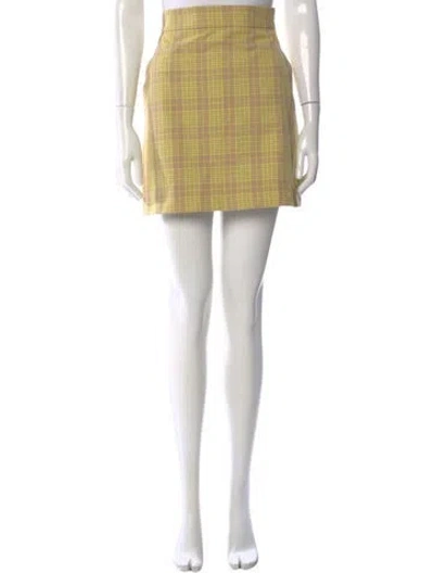 Pre-owned Msgm Plaid Print Mini Skirt In Neutral