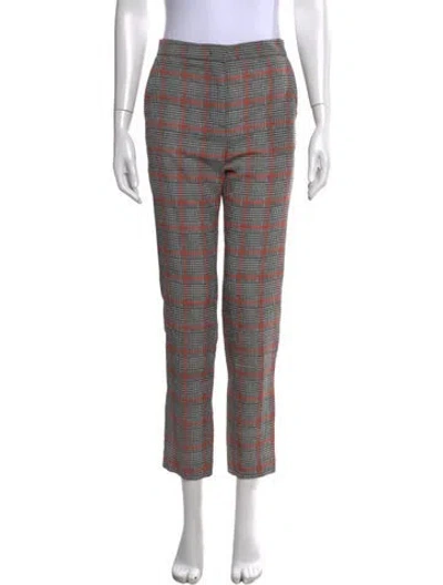 Pre-owned Msgm Plaid Print Straight Leg Pants W/ Tags In Multicolor