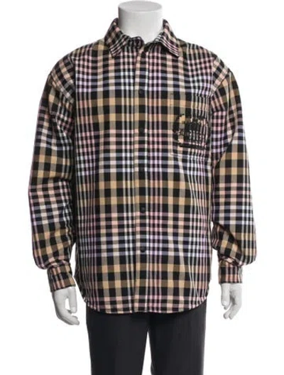 Pre-owned Msgm Plaid Print Trucker Jacket In Multi