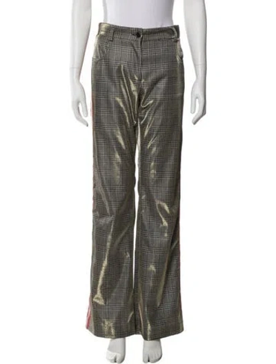 Pre-owned Msgm Plaid Print Wide Leg Pants In Multi