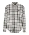 Msgm Plaid Shirt In Gray
