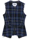 MSGM PLAID TWEED VEST