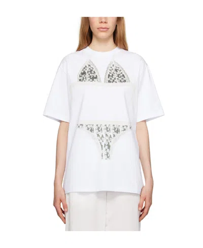 Msgm Plain Knitted T-shirt In White