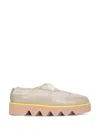 Msgm Platform Logo Patch Sneakers In Neutral
