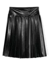 Msgm Pleat Faux-leather Skirt In Black