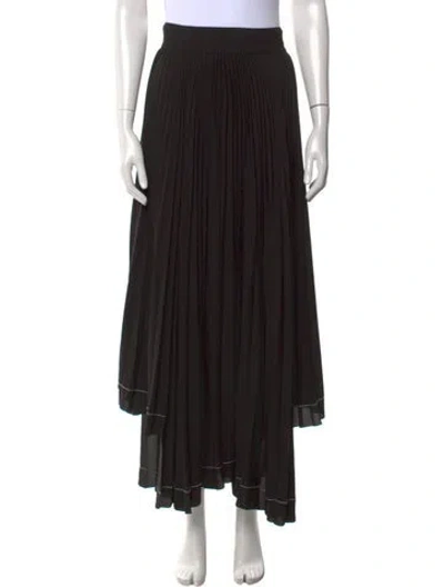 Pre-owned Msgm Pleated Accents Long Skirt In Black