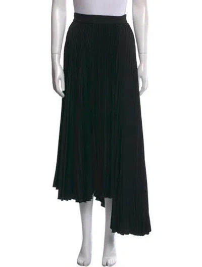 Pre-owned Msgm Pleated Accents Midi Length Skirt In Black