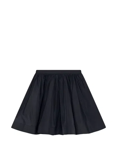 Msgm Pleated A-line Mini Skirt In Black