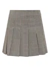 Msgm Viscose Blend Pleated Mini Skirt In Gray