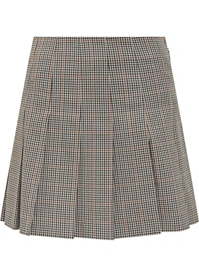 MSGM PLEATED CHECKED MINI SKIRT