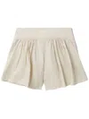 Msgm Pleated Cotton Shorts In 中性色