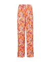 Msgm Floral-print Elasticated Palazzo Pants In Orange