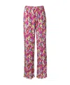 Msgm Pleated Floral-print Trousers In Pink