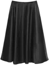 Msgm Calf-leather Pleated Skirt In Black