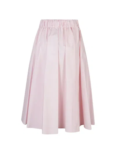 Msgm Pleated Midi Skirt In Pink