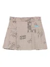 Msgm Pleated Mini Skirt In Neutral