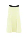 Msgm Pleated Patterned Skirt In Yellow