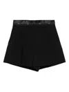 Msgm Pleated Satin-trimmed Shorts In Black