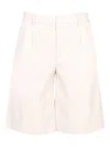 Msgm Faux Leather Bermuda Shorts In Neutral