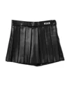 Shop Msgm Pleated Skirt Shorts In Black