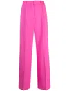 Msgm Pleated Straight-leg Trousers In Rosa