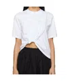 Msgm White Gathered T-shirt In White