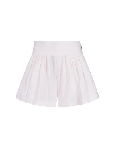 Msgm Pleated Thigh High Shorts In White